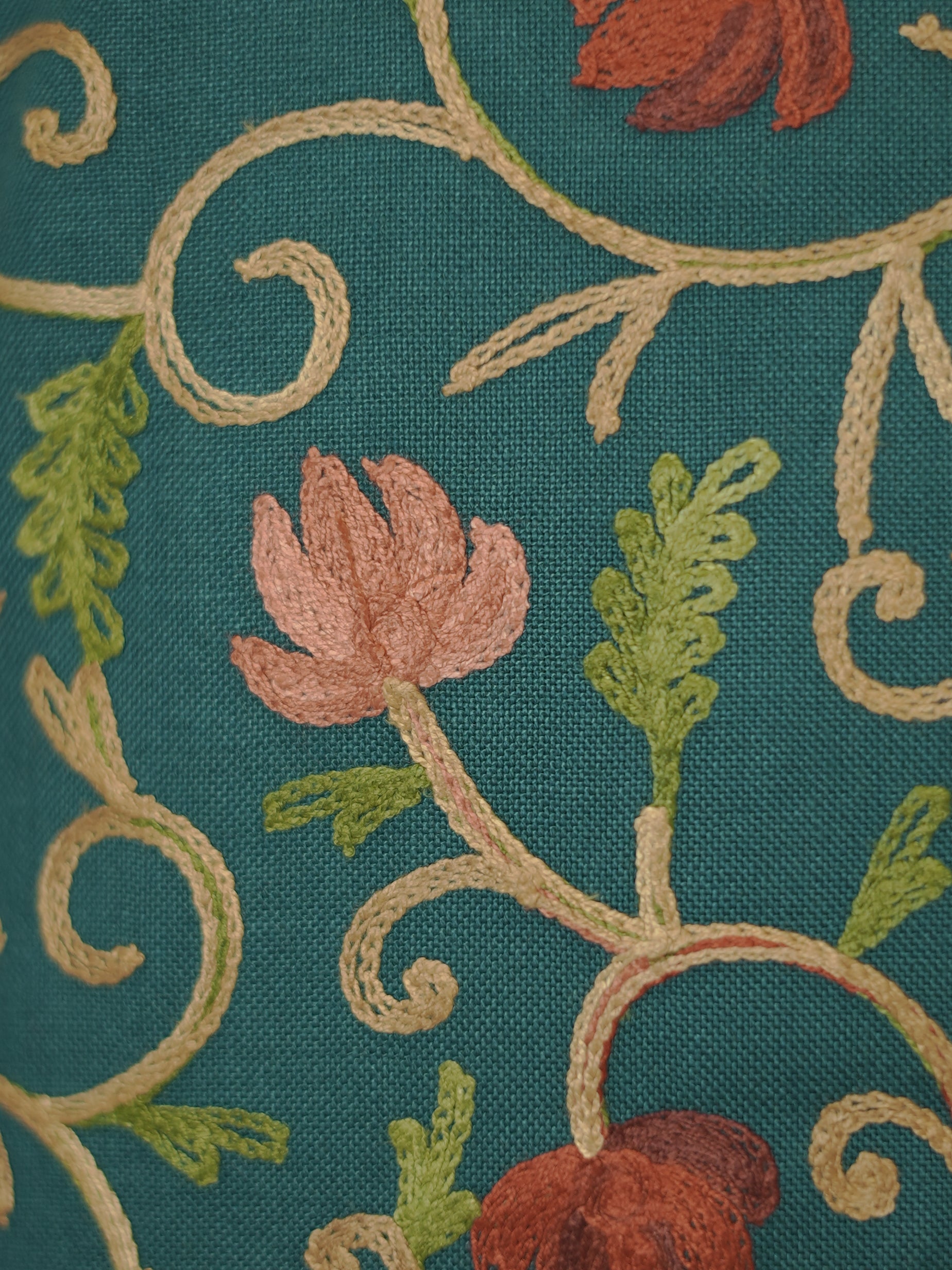 Teal Blue Kashida Embroidery Semi Pashmina Suit Set