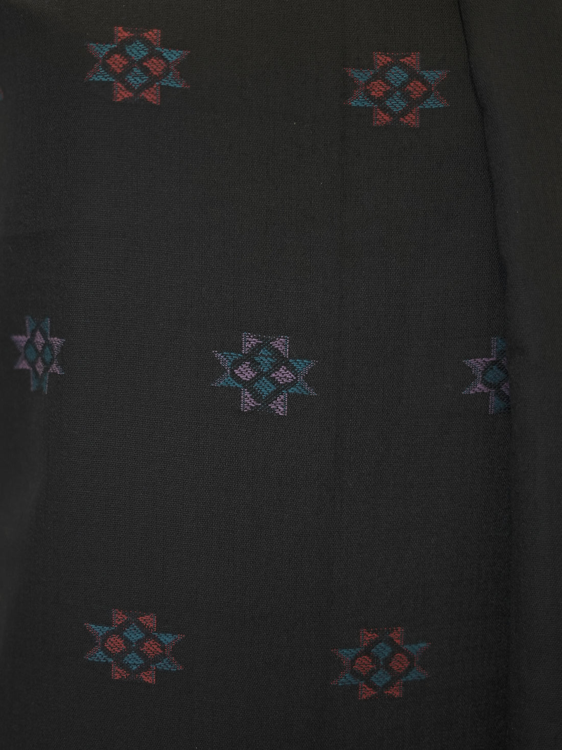 Black Kullu Weaved Hem Semi Pashmina Winter Set