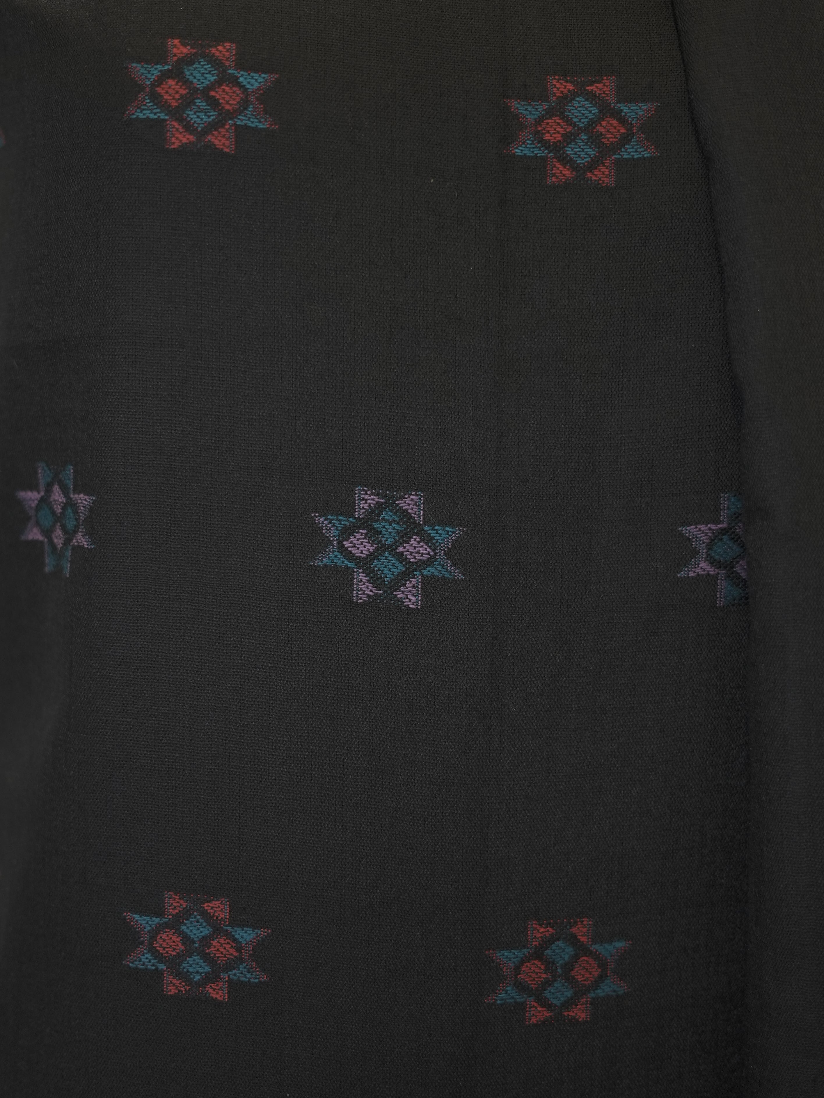 Black Kullu Weaved Hem Semi Pashmina Winter Set