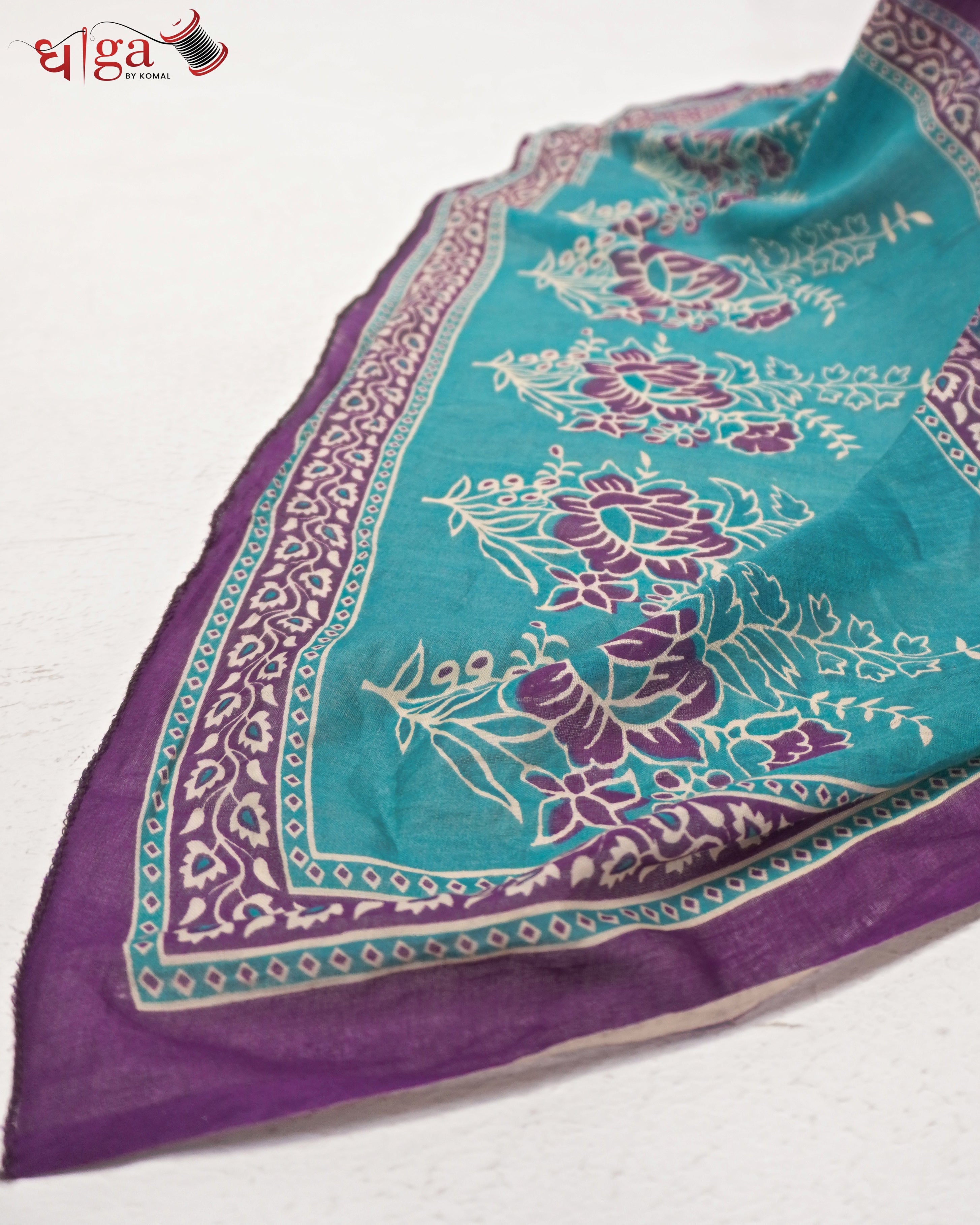 Royal Purple  Paisley Printed 3 Pc Suit Set with Dupatta