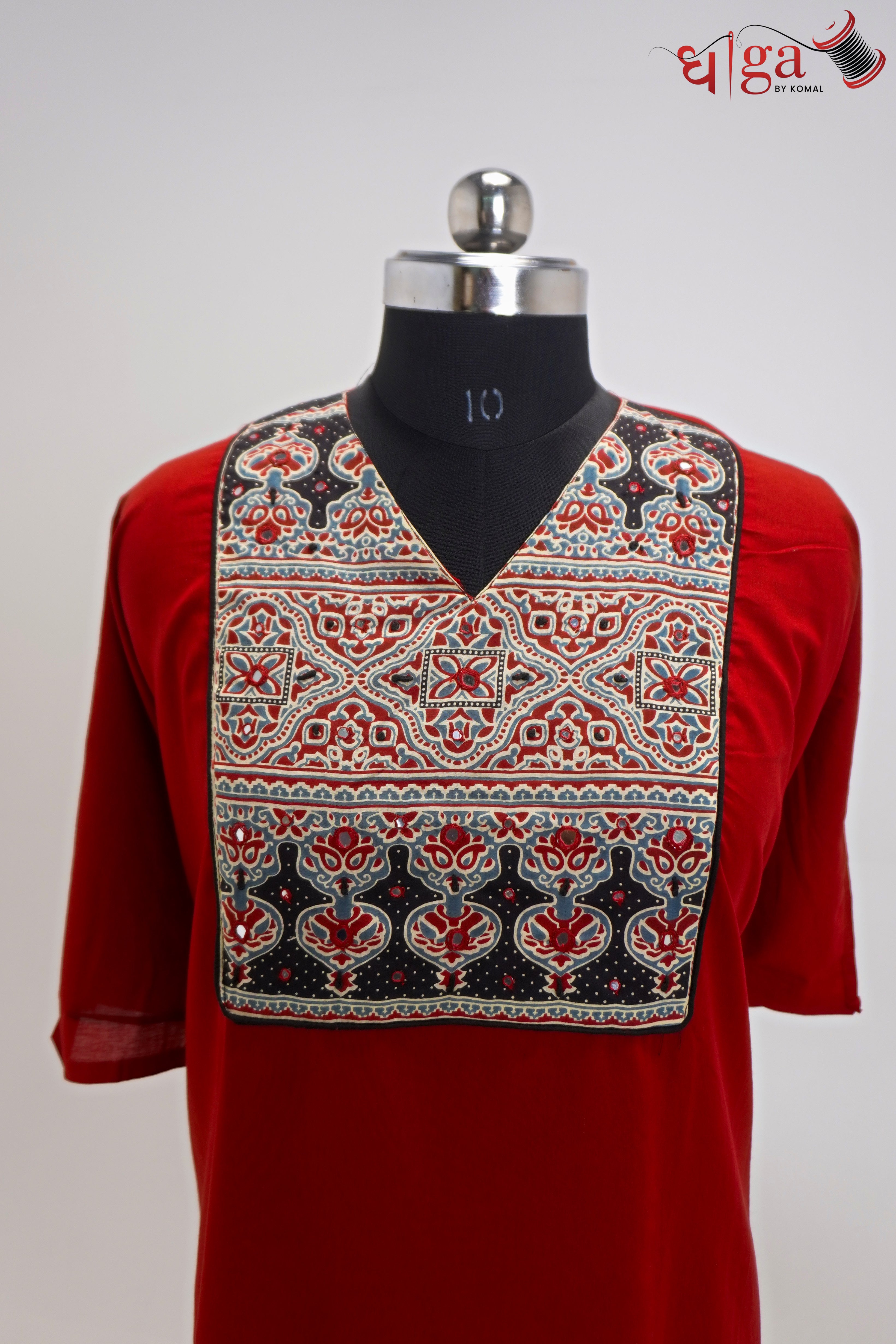 Elegant Deep red unstitched cotton suit set