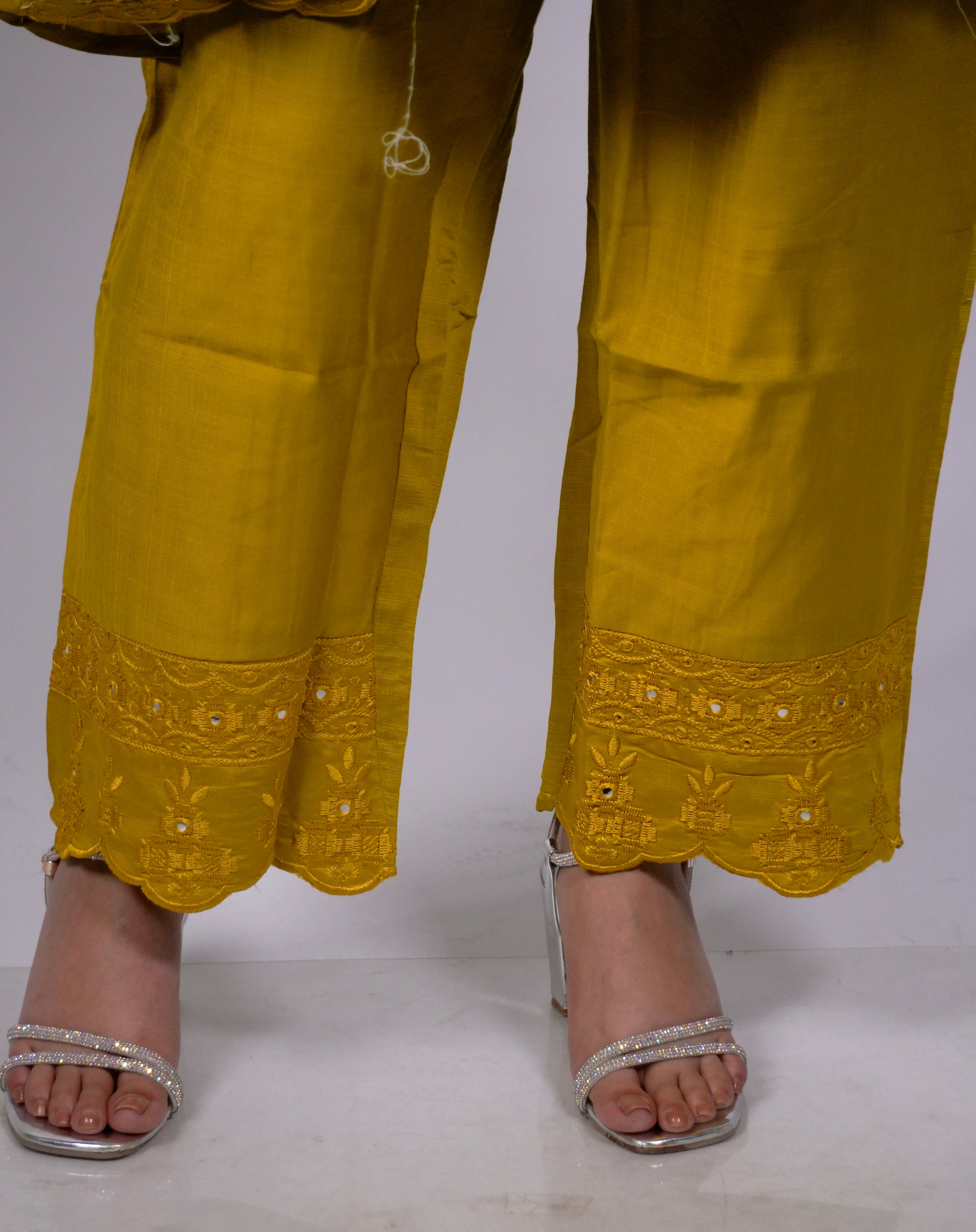 Mustard Yellow Embroidered Kurta & Pant Set