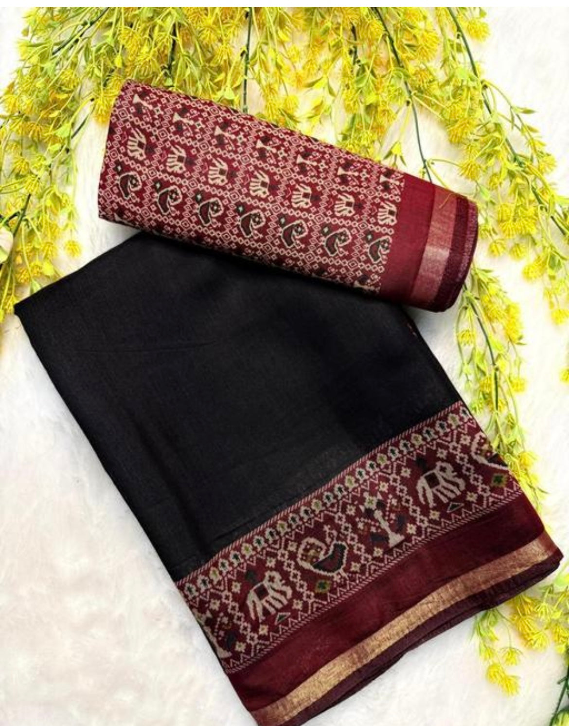 Mal cotton saree and zari border saree