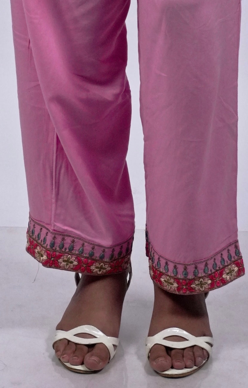 Blush Pink Floral Embroidered Kurta Set